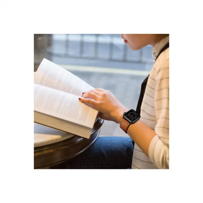 Apple Watch 38mm Kr415 Luaz Deri Kordon (SAAT DEĞİLDİR) - Siyah