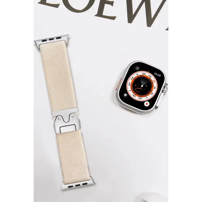 Apple Watch 42mm Forest Kumaş Kordon (SAAT DEĞİLDİR) - Krem