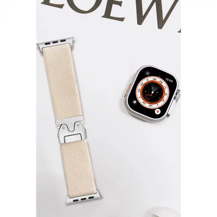Apple Watch 42mm Forest Kumaş Kordon - Krem