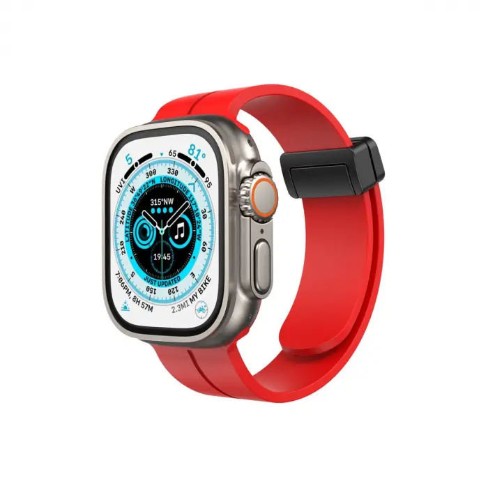 Apple Watch 42mm Kr412 Elegance Stylısh Kordon (SAAT DEĞİLDİR) - Kırmızı