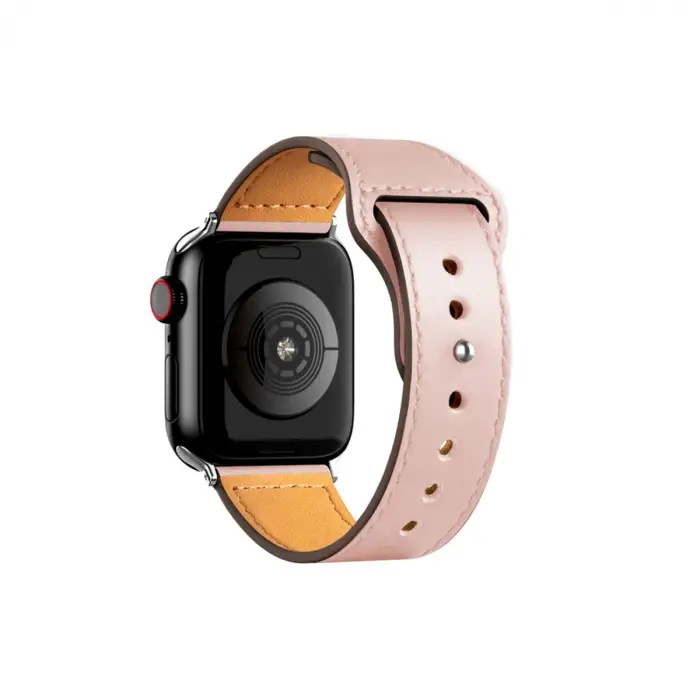 Apple Watch 42mm Kr415 Luaz Deri Kordon (SAAT DEĞİLDİR) - Pembe
