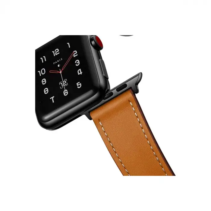 Apple Watch 42mm Kr415 Luaz Deri Kordon (SAAT DEĞİLDİR) - Turuncu