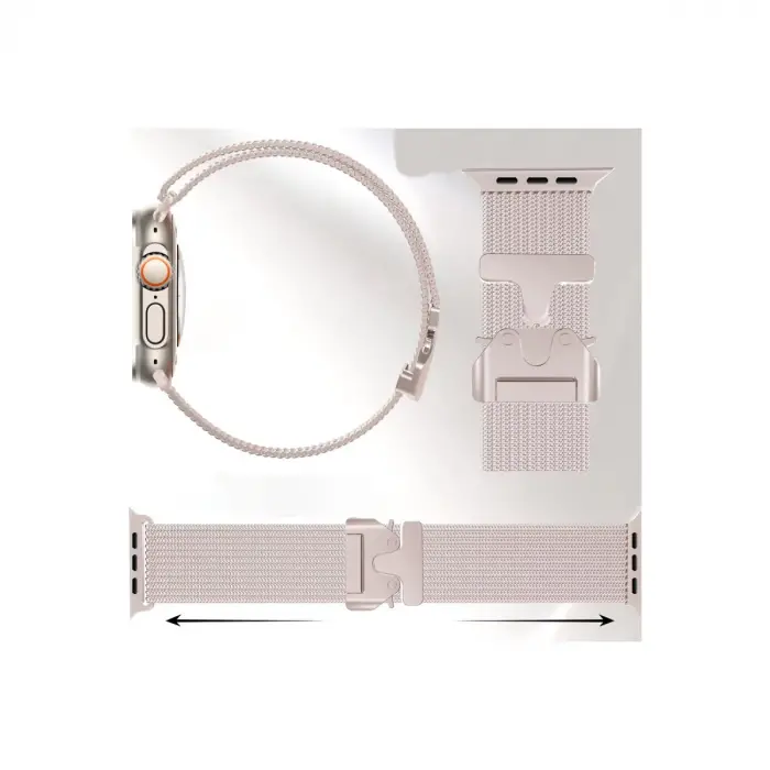 Apple Watch 42mm Milano Metal Kordon (SAAT DEĞİLDİR) - Siyah