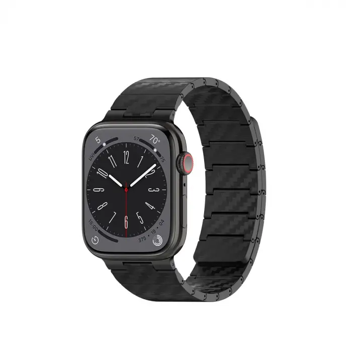 Apple Watch 45mm Carbon Steel Kordon (SAAT DEĞİLDİR) - Siyah