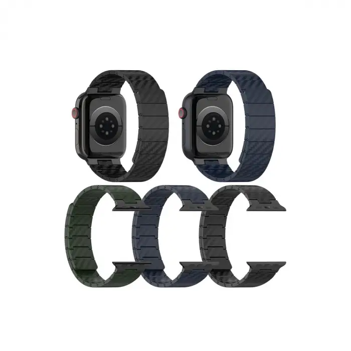 Apple Watch 45mm Carbon Steel Kordon (SAAT DEĞİLDİR) - Siyah