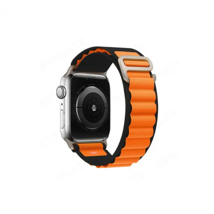 Apple Watch Ultra 49mm Mountain Kordon (SAAT DEĞİLDİR) - Siyah-turuncu
