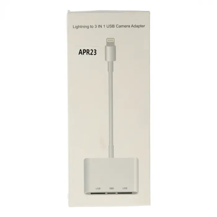 Apr23 Iphone Otg 3in1 - Beyaz