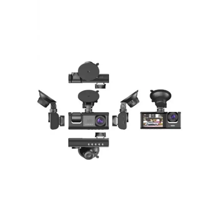 Araç İçi 1080p 3 Kameralı Lcd Ekranlı Gece Görüşlü , G-sensör , Geri Görüş Kamera