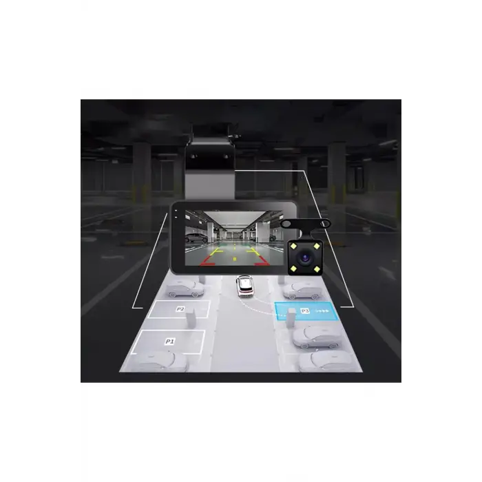 Araç İçi Kamera Wifi Özellikli Ekranlı Ön Ve Geri Görüş Kameralı Mikrofonlu 3 İnç Hd