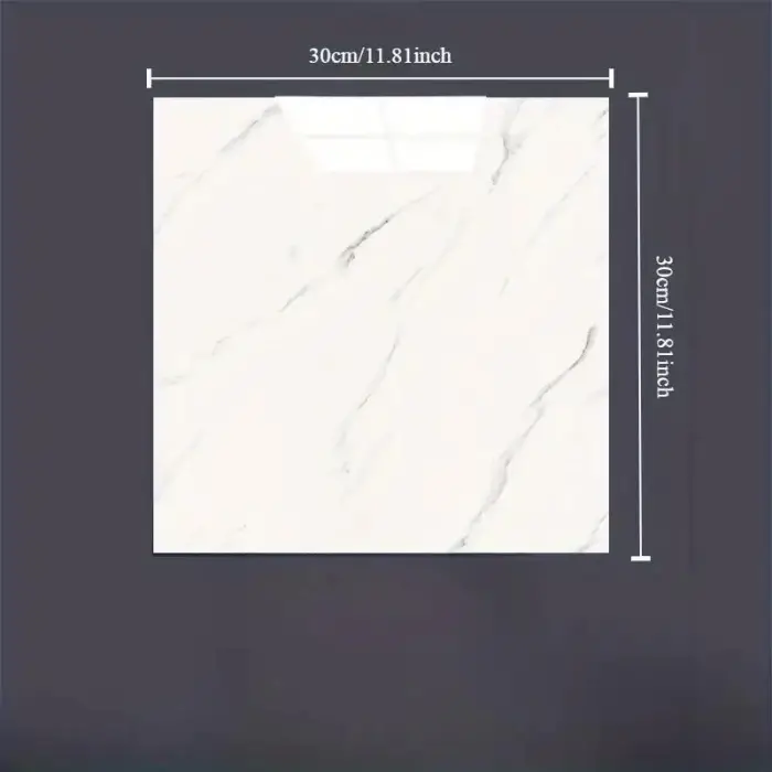 Beyaz Mermer Desenli Alüminyum Plastik Duvar Sticker (30*30)