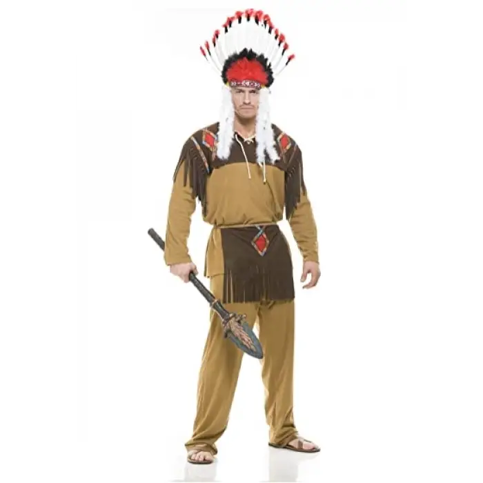 Beyaz Tüylü Siyah Kırmızı Büyük Hintli Kızılderili Başlığı