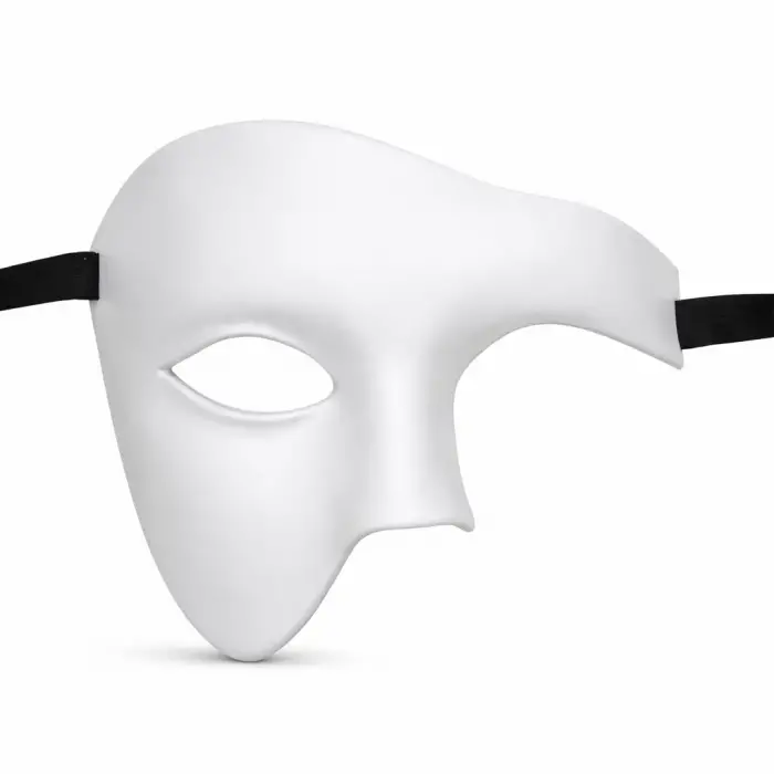 Beyaz Yarım Erkek Maske – Phantom Parti  Balo Maskesi