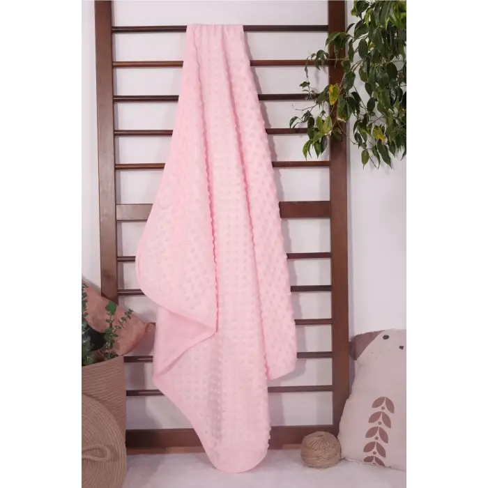 Biyeli Kız Bebek Nohut Battaniye 80*80 Cm - Pembe