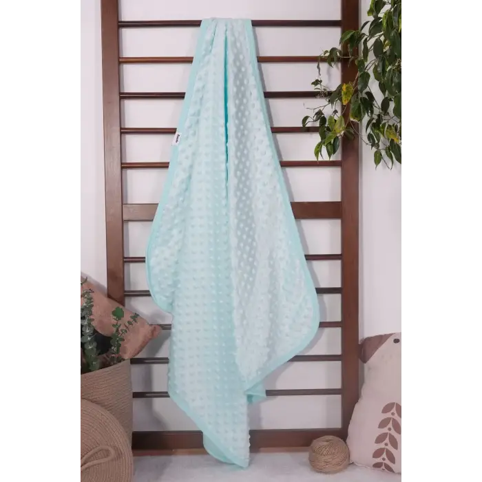 Biyeli Unisex Bebek Nohut Battaniye 80*80 Cm - Turkuaz