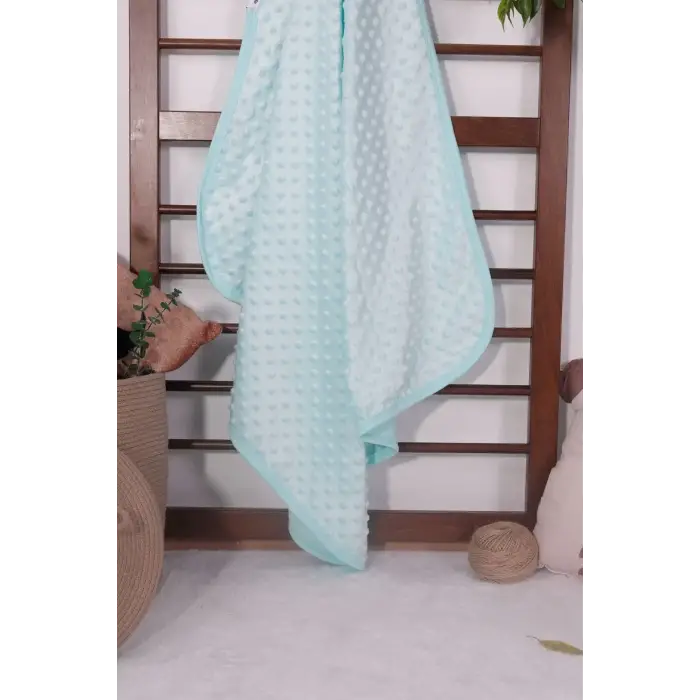 Biyeli Unisex Bebek Nohut Battaniye 80*80 Cm - Turkuaz