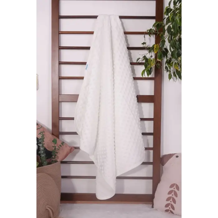 Biyeli Unisex Bebek Nohut Battaniye 80*80 - Krem