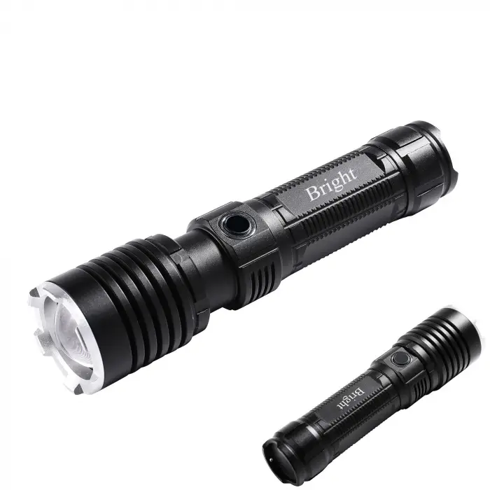 Bright Ght-5761 Xp90 Led 3 Mod Zoomlu Yağmur Suyu Geçirmez Şarjlı El Feneri 26650 Pilli