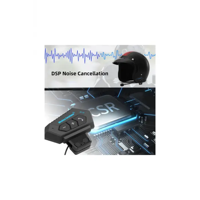 Bt12 Kask Kulaklık Bluetooth Motosiklet Kulaklık Interkom Motorsiklet Kulaklık
