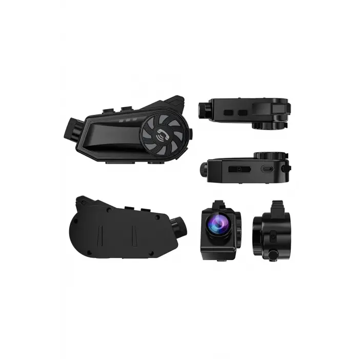 Bt68 Motosiklet Kask Bluetooth Kulaklık 1080p Kamera Ses Kontrolü Video Kayıt Özellikli İntercom