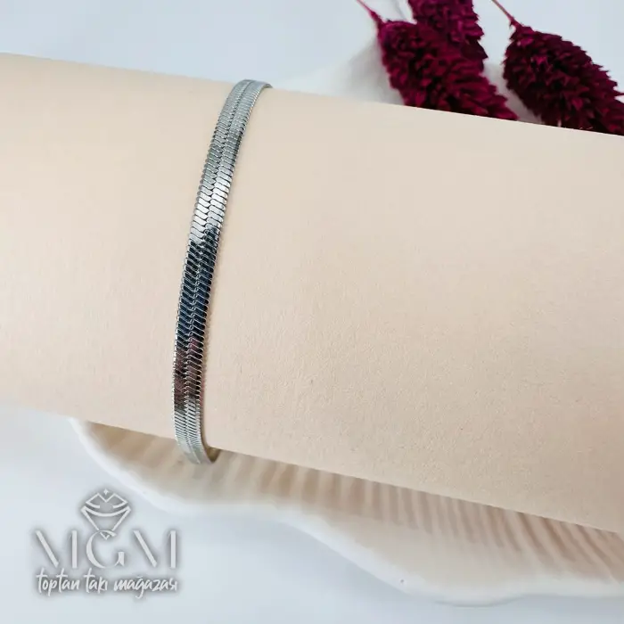 Rodyum Çelik Bileklikler 16+5 Cm Uzatma Payı - Kbl0121