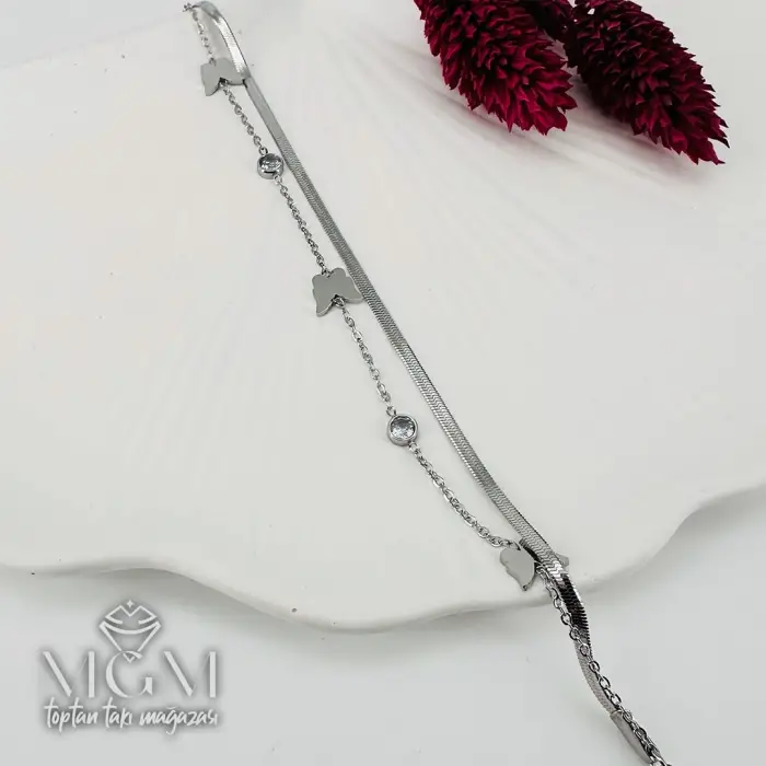 Rodyum Çelik Bileklikler 16+5 Cm Uzatma Payı - Kbl0149