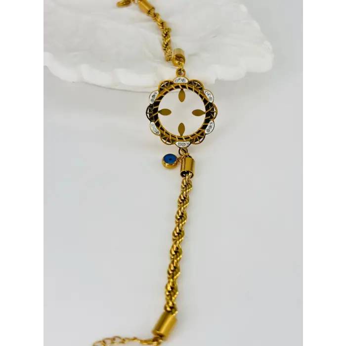 Zirkon  Taşlı Çelik Çelik Bileklikler 17+ 4 Cm  - Kbl0364