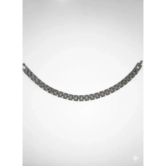 Rodyum Çelik  Erkek Çelik Bileklik Boy 21.5 Cm / En 0.8 Mm  - Ebl0041