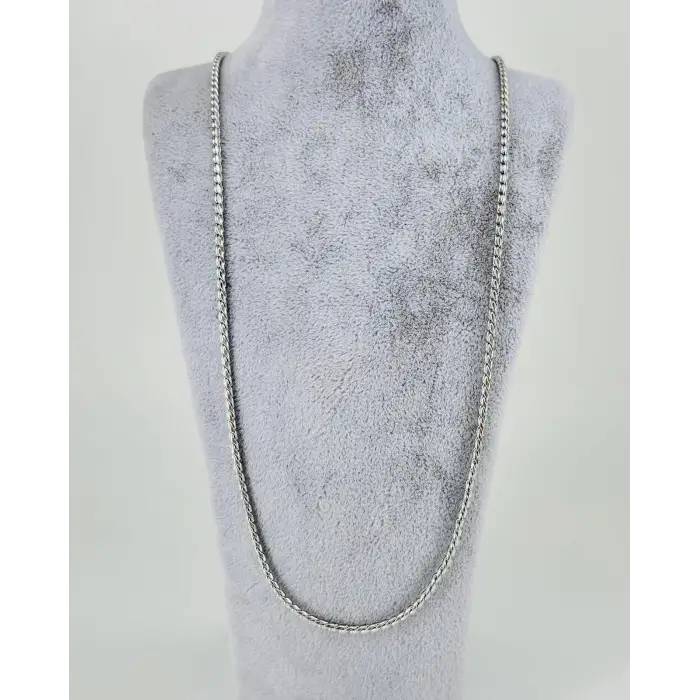 Rodyum Çelik Erkek Kolye 60 Cm - Ekl0033
