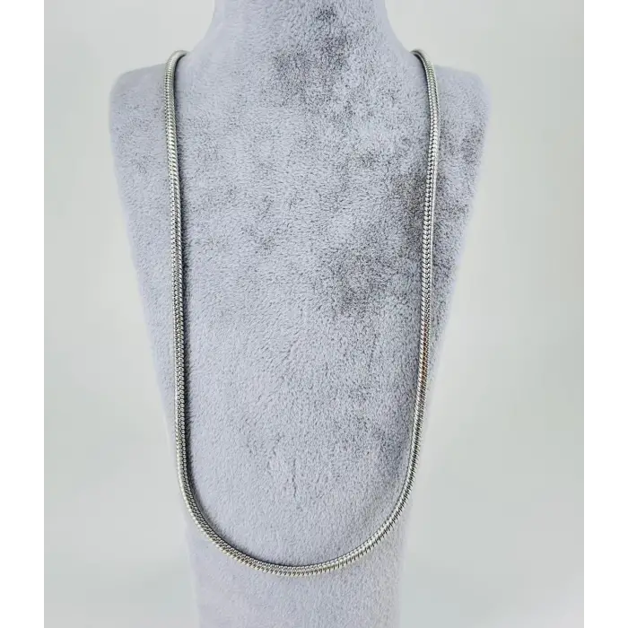 Rodyum Çelik Erkek Kolye 60 Cm - Ekl0022