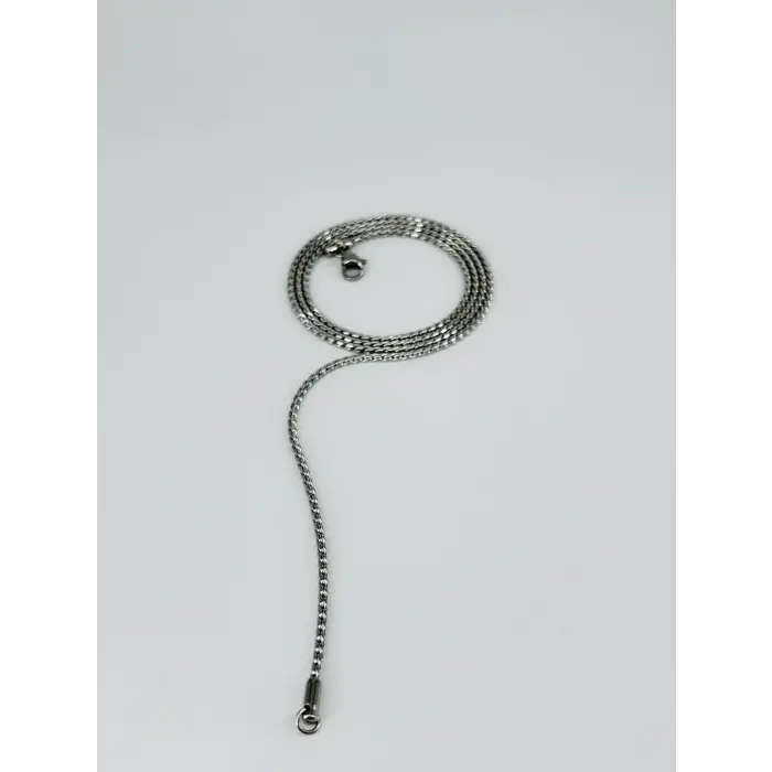 Rodyum Çelik Erkek Kolye 60 Cm - Ekl0033