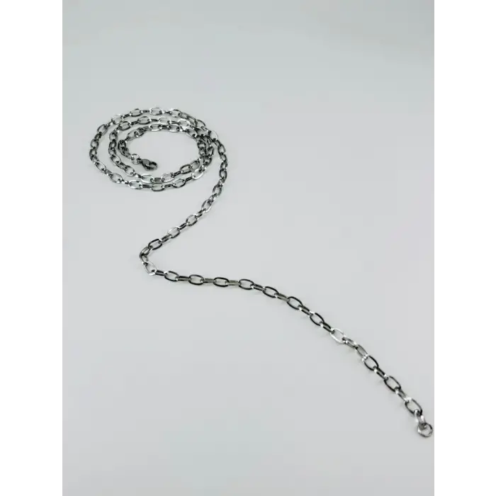 Rodyum Çelik Erkek Kolye 60 Cm - Ekl0018