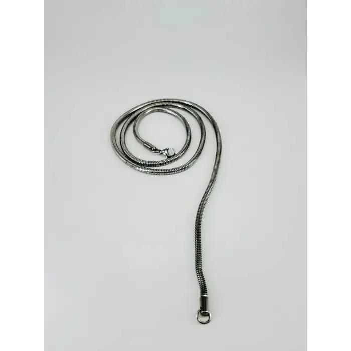 Rodyum Çelik Erkek Kolye 60 Cm - Ekl0020
