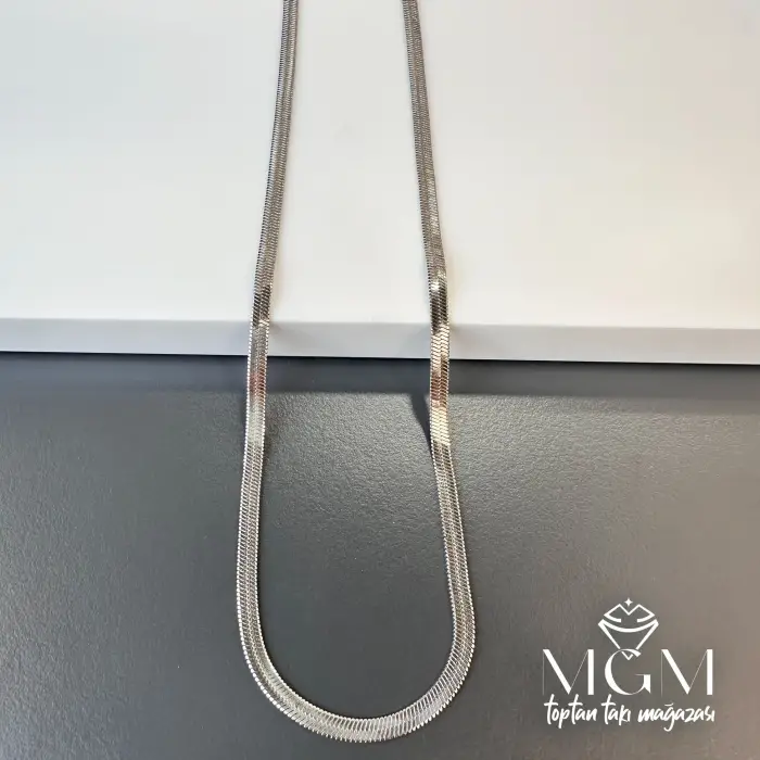 Rodyum Çelik Kolyeler 40 + 5 Cm Uzatma Payı - Kl0074