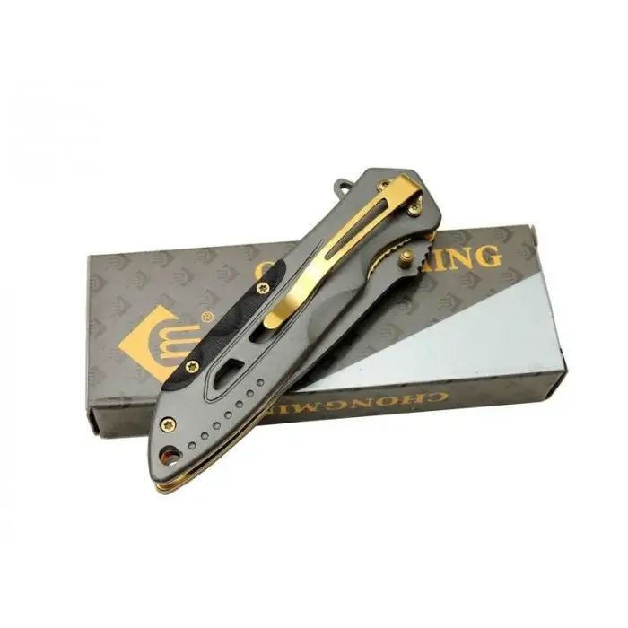 Chongming Cm84 Çakı Titanyum Gold 20 Cm Manuel, Kemerlikli