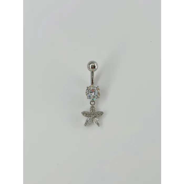 Çiçek Detaylı Göbek Piercing - Pg0045