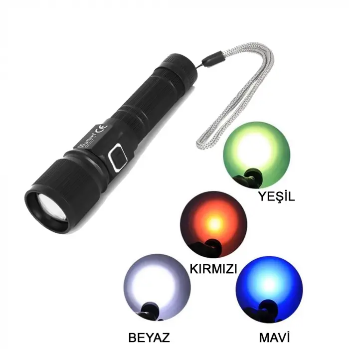 Cree Tg Led 1000 Lümen Göstergeli Fonksiyonel El Feneri  Wt-732