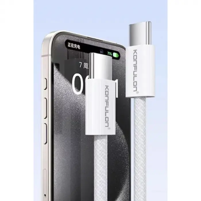 Dc130 2m 60w Type-c To Type-c Örgülü Hızlı Şarj Kablosu - Beyaz