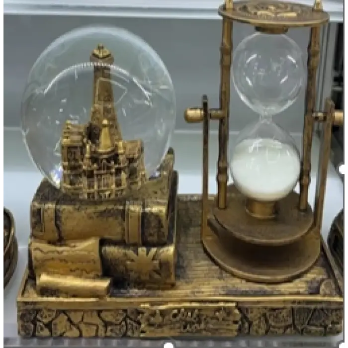 Dekoratif Kar Küresi Ve Kum Saati Gold Mz235-55