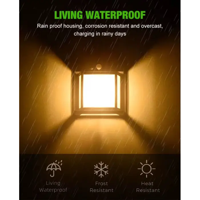 Fithome Or-228 Hareket Sensörlü Su Geçirmez Solar Bahçe Aydınlatma Duvar Lambası