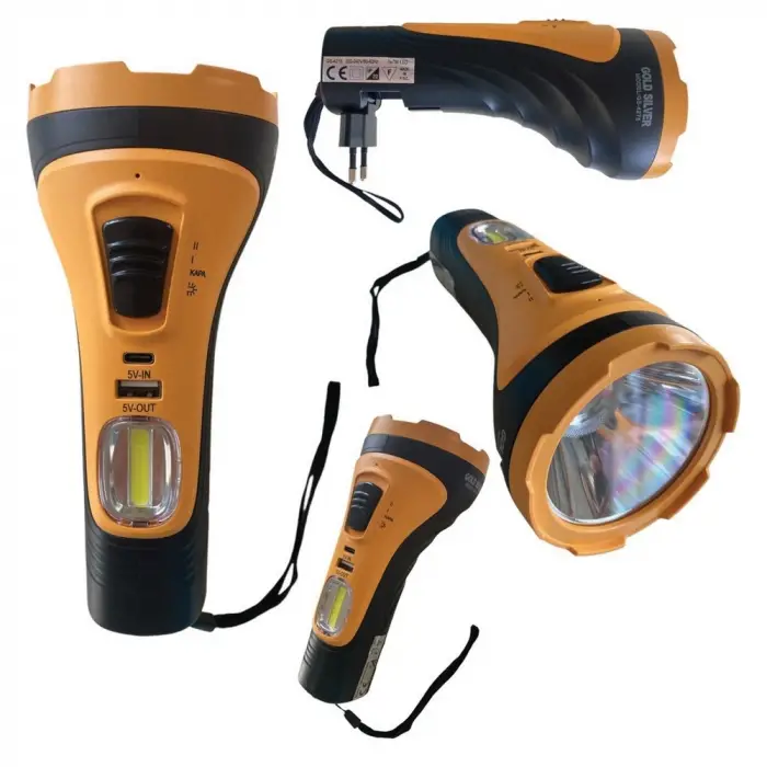 Gold Silver Gs-4275 7 Watt Cob Aydınlatmalı Şarjlı El Feneri