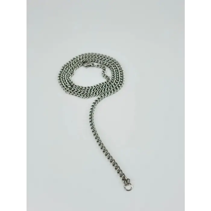 Rodyum Çelik Erkek Kolye 60 Cm - Ekl0038