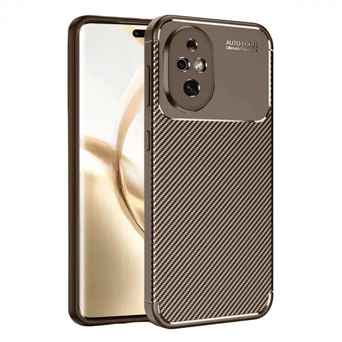 Honor 200 Kılıf Auto Focus Karbon Kapak - Kahverengi
