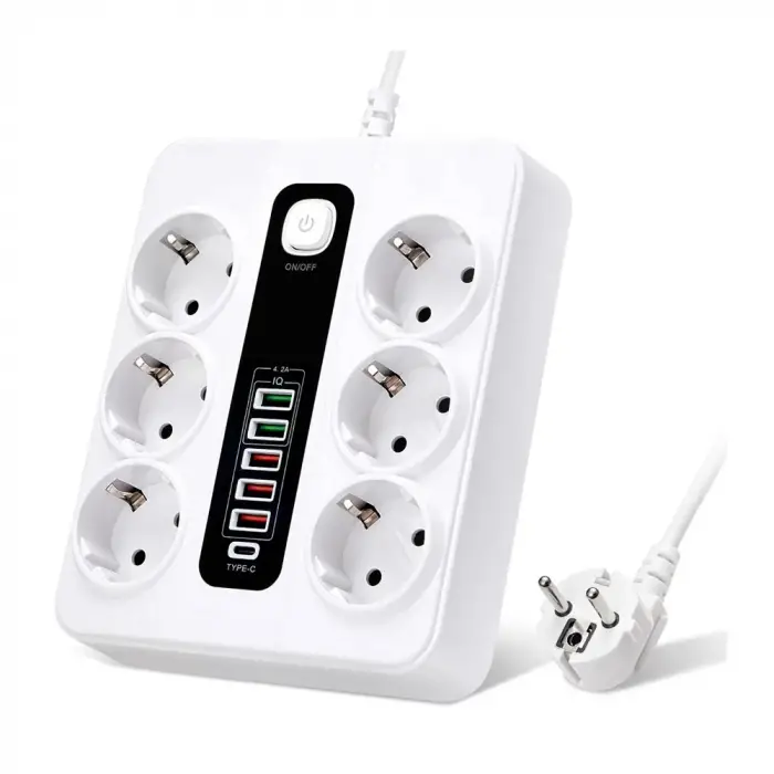 Hp-h04 3000w 10amper 6’lı 2metre Uzatma Kablolu Çoklu Termal Akım Priz