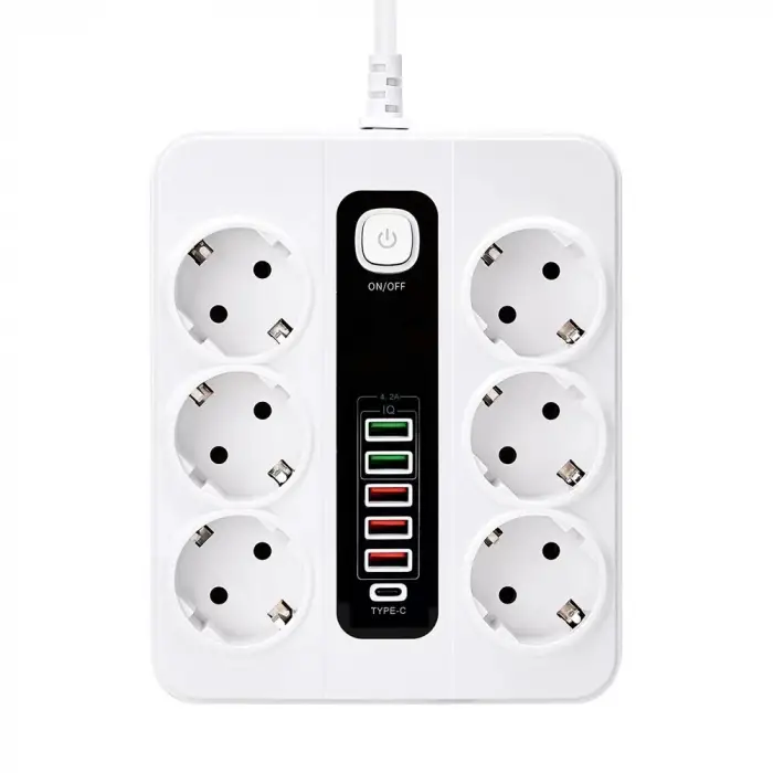 Hp-h04 3000w 10amper 6’lı 2metre Uzatma Kablolu Çoklu Termal Akım Priz