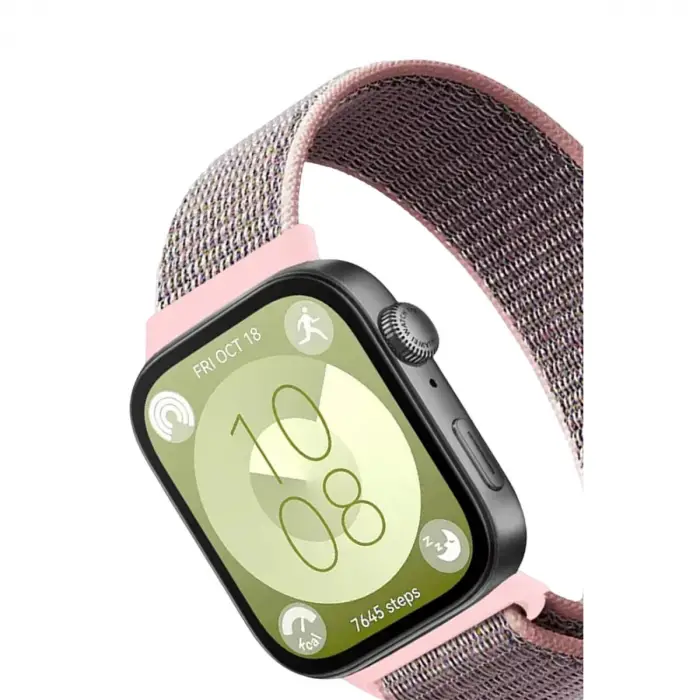 Huawei Fit 4 Hasırlı Cırtcırtlı Kordon (SAAT DEĞİLDİR) - Pembe