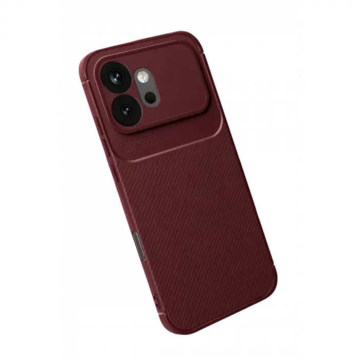 Huawei Honor 600 Auto Focus Karbon Kapak - Bordo