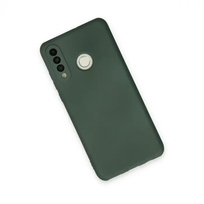 Huawei P30 Lite Kılıf Nano İçi Kadife Silikon - Koyu Yeşil