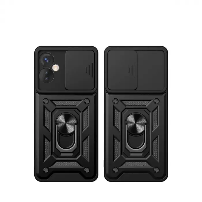 İnfinix Hot 30 5g Kılıf Pars Lens Yüzüklü Silikon - Kırmızı