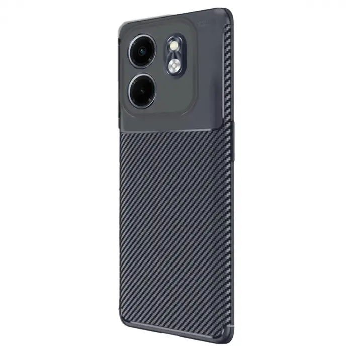 İnfinix Smart 9 Kılıf Auto Focus Karbon Kapak - Lacivert