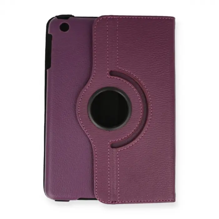 İpad Mini 1 Kılıf 360 Tablet Deri Kılıf - Mürdüm